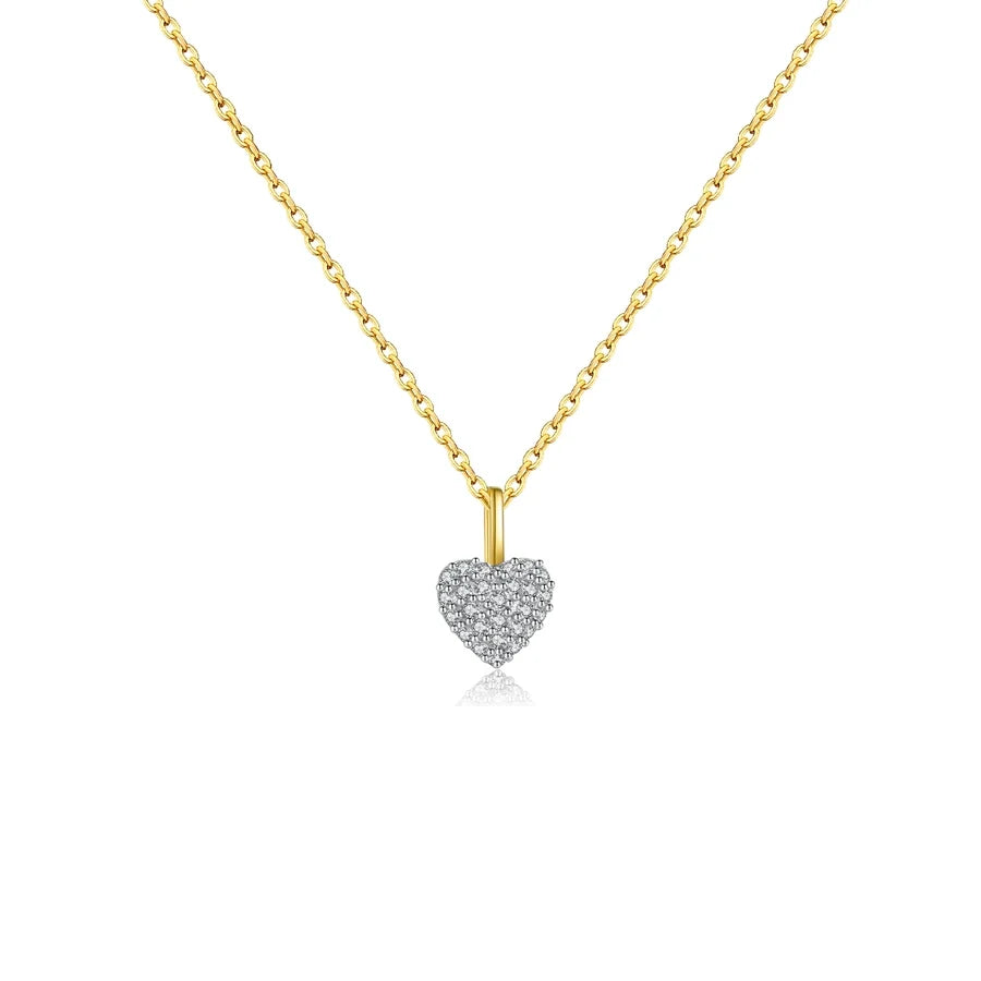 925 Sterling Silver Zirkon Kabelkette Herzform Anhänger Halskette | Shop Nory