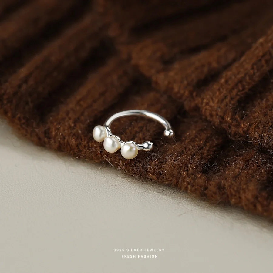 1 Stück 925 Sterling Silber Perle 925 Sterling Silber Ohrringe Geometrische Ohrklemmen | Shop Nory