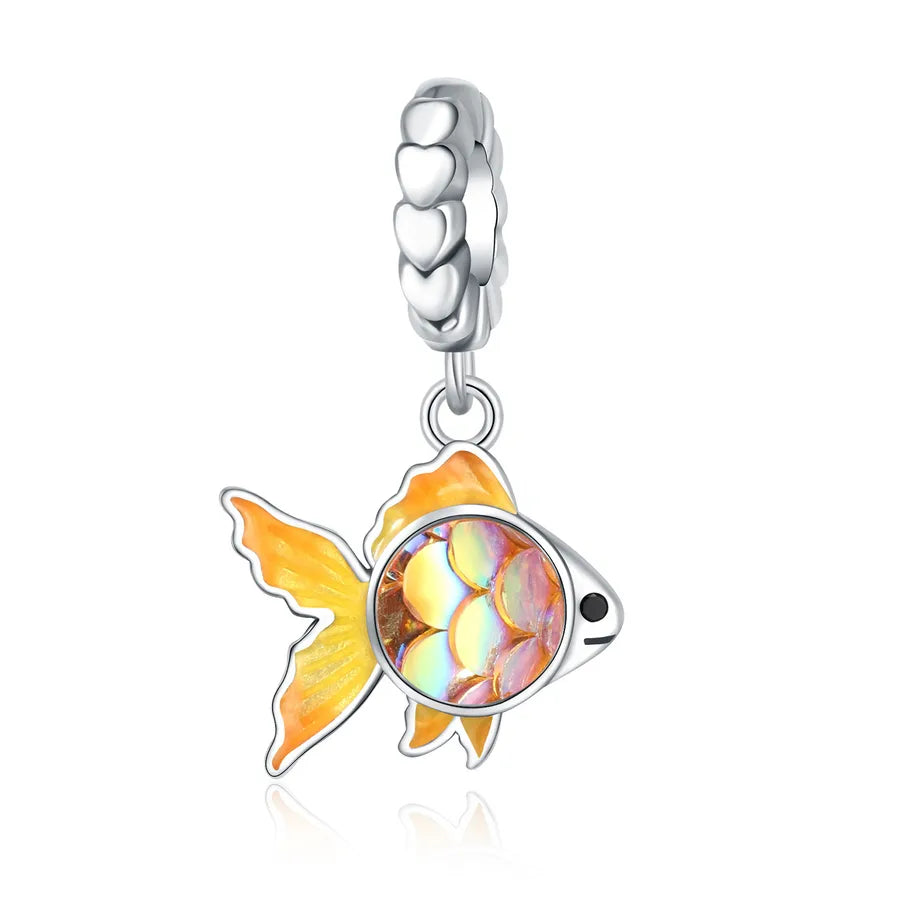 1 Stück 10*12mm 925 Sterling Silber Zirkon Herzform Fisch Polierte Perlen Schmuck Zubehör | Shop Nory