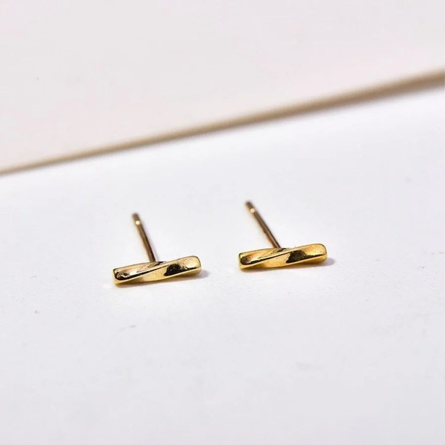 1 Paar 18K vergoldete 925 Sterling Silber 925 Sterling Silber Ohrringe geometrische Ohrstecker | Shop Nory
