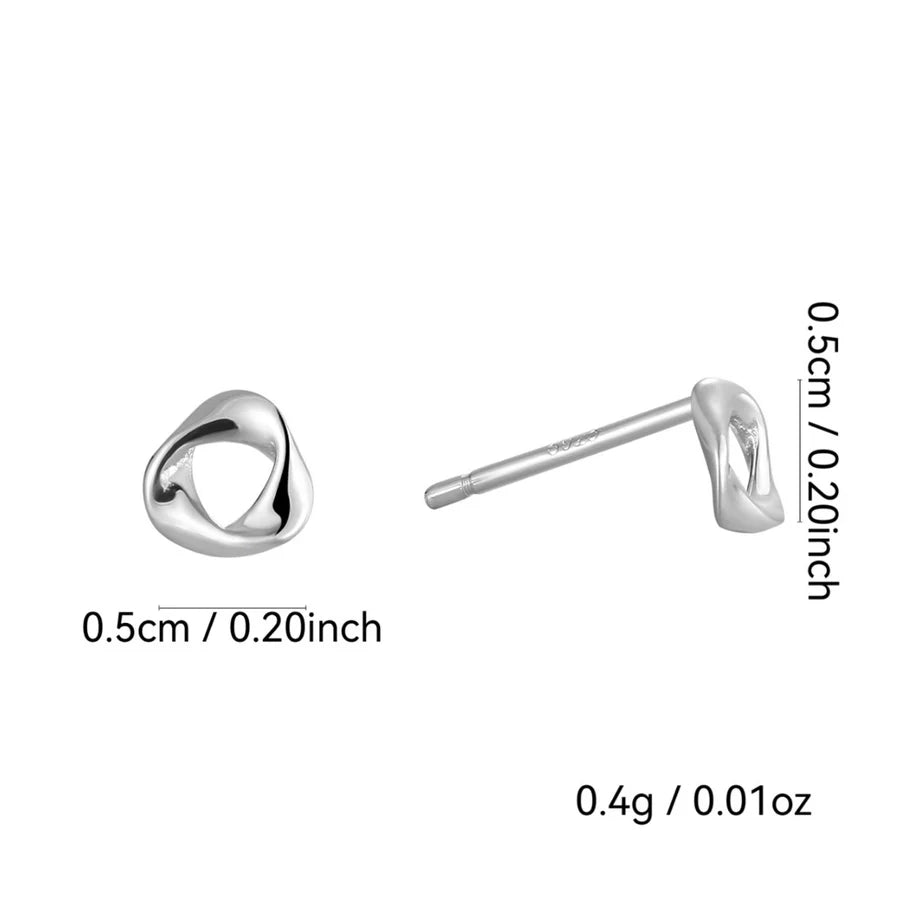 1 Paar 925 Sterling Silber 925 Sterling Silber Ohrringe Geometric Solid Color Ohrstecker | Shop Nory