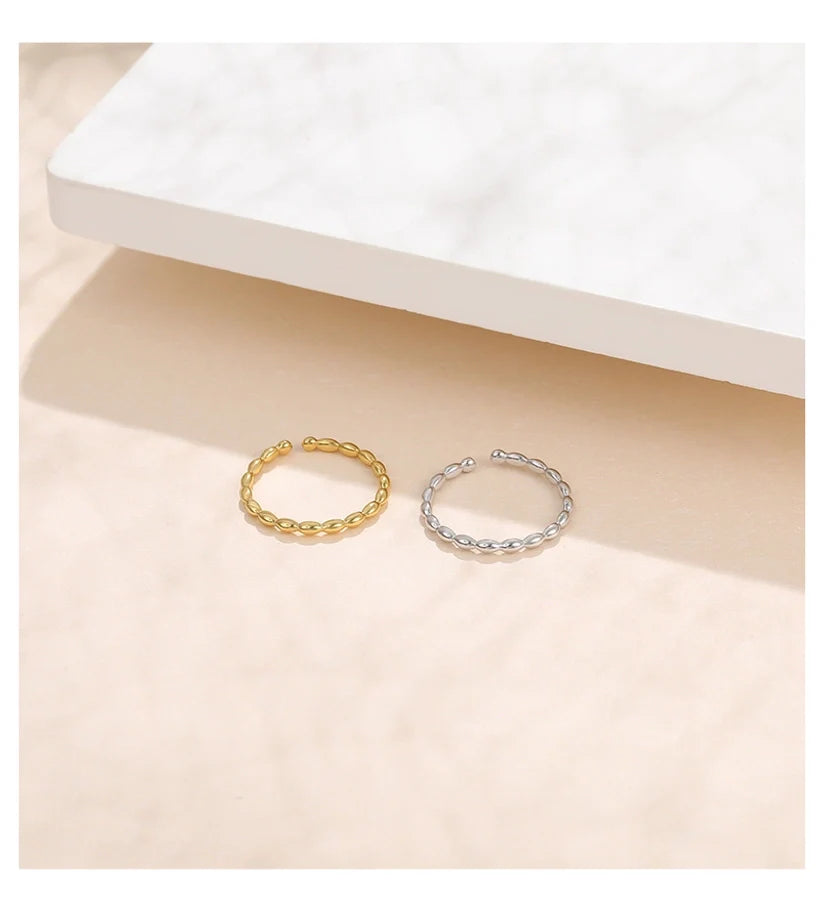 18K vergoldet Weißgold plattiert 925 Sterling Silber geometrisch verstellbarer Ring 925 Sterling Silber Ringe | Shop Nory