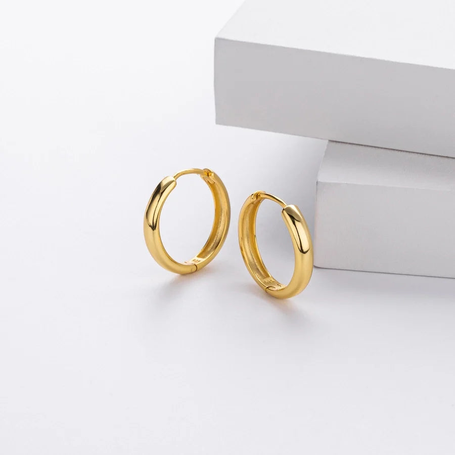 1 Paar 18K Goldplattierte Weißgoldplattierte Rhodiumplattierte 925 Sterling Silber 925 Sterling Silber 925 Sterling Silber Ohrringe Kreisohrringe | Shop Nory