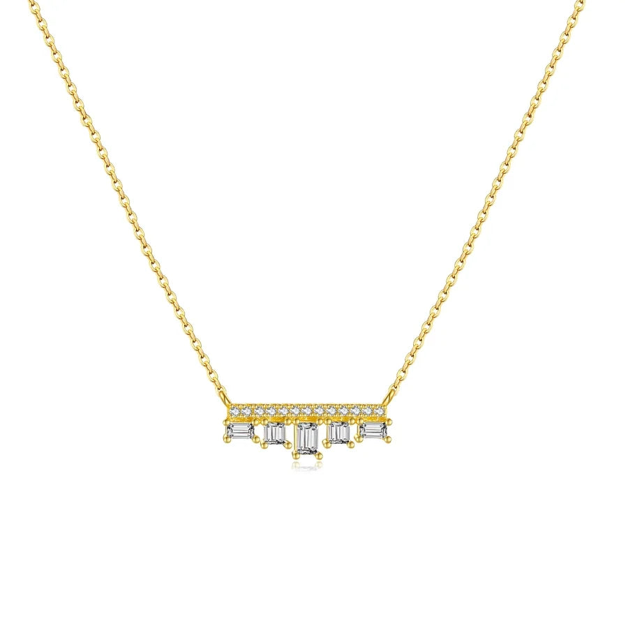 925 Sterling Silber Zirkon Kabelkette Einlage Geometrisches Kreuz Anhänger Halskette | Shop Nory