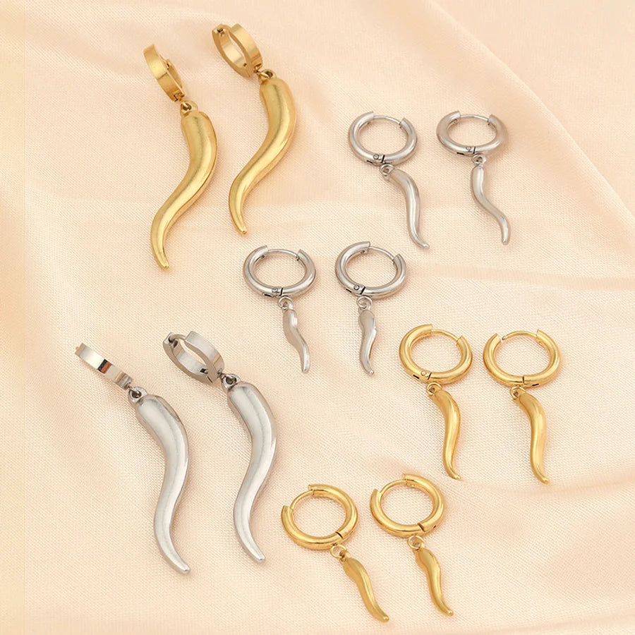 Ohrringe "Chilli" Unisex in Edelstahl - 18k vergoldet | Shop Nory