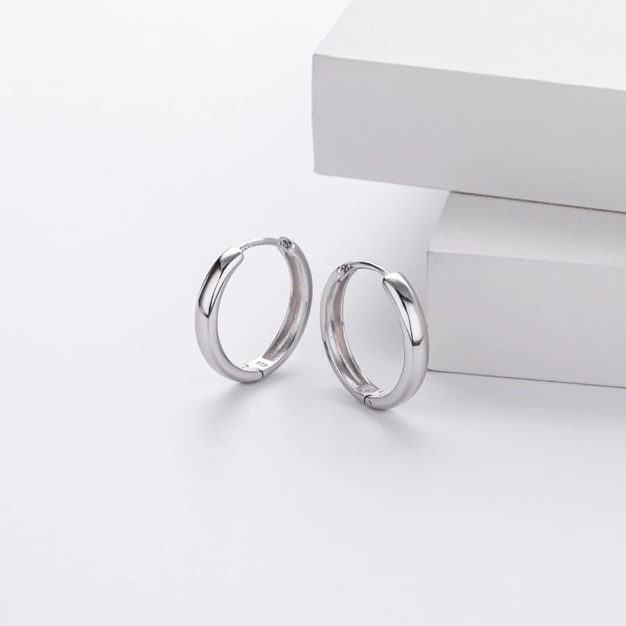 1 Paar 18K Goldplattierte Weißgoldplattierte Rhodiumplattierte 925 Sterling Silber 925 Sterling Silber 925 Sterling Silber Ohrringe Kreisohrringe | Shop Nory