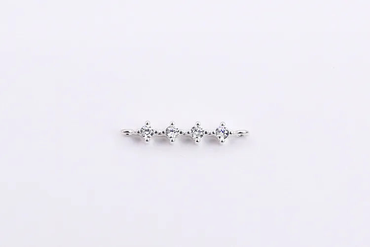 1 Stück 20*3mm 925 Sterling Silber Zirkon Geometrisch Polierte Anhänger Schmuck Zubehör | Shop Nory