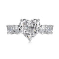 925 Sterling Silber Hochkohlenstoff-Diamant Herzform Ringe 925 Sterling Silber Ringe | Shop Nory