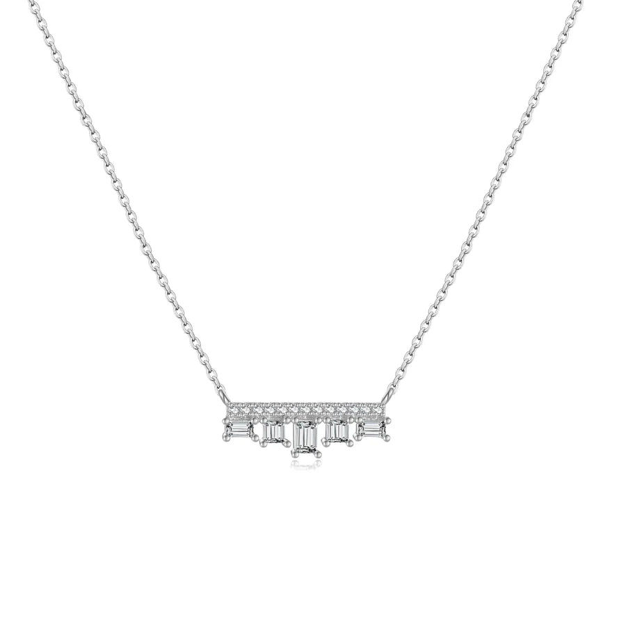 925 Sterling Silber Zirkon Kabelkette Einlage Geometrisches Kreuz Anhänger Halskette | Shop Nory
