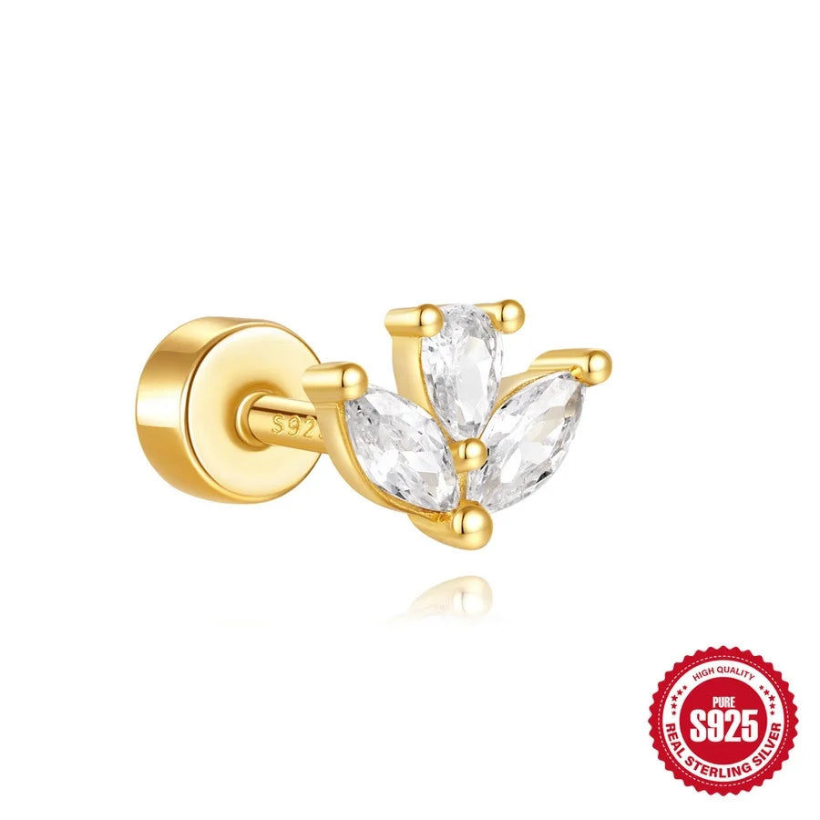 1 Stück Ohrknorpelringe & -stecker Cute Geometric 925 Sterling Silber Türkis Zirkon Ohrknorpelringe & -stecker | Shop Nory