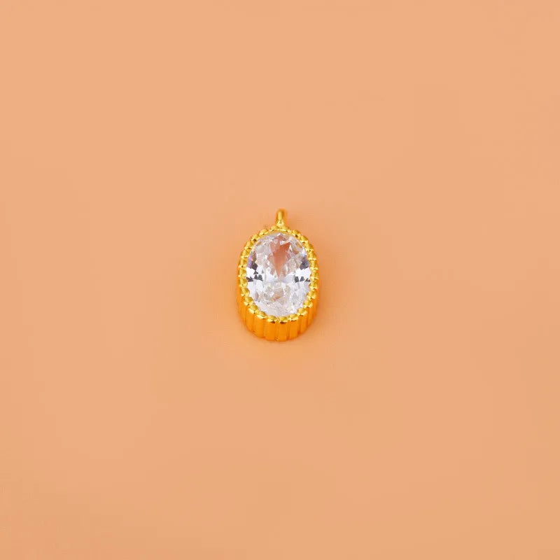 1 Stück 8.8*5.2mm Loch Unter 1mm 925 Sterling Silber Zirkon Geometrisch Polierte Anhänger Schmuck Zubehör | Shop Nory
