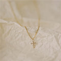 925 Sterling Silber Zirkon Kabelkette Einlage Kreuz Anhänger Halskette | Shop Nory