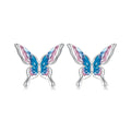 1 Paar Weißgold plattierte 925 Sterling Silber Schmetterling Ohrstecker | Shop Nory
