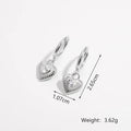 1 Paar Weißgoldplattierte 925 Sterling Silber Zirkon 925 Sterling Silber Ohrringe Herzform Tropfohrringe | Shop Nory