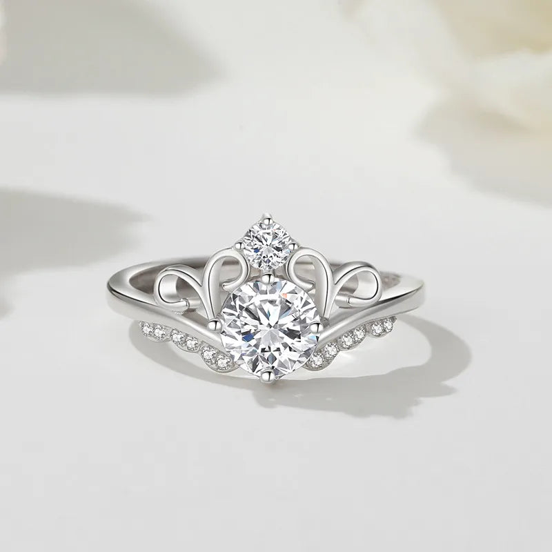 925 Sterlingsilber Zirkon Krone Verstellbarer Ring 925 Sterlingsilber Ringe | Shop Nory