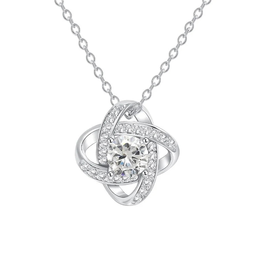 925 Sterling Silber Zirkon Kabelkette Vierblättriger Kleeblatt Anhänger Halskette | Shop Nory