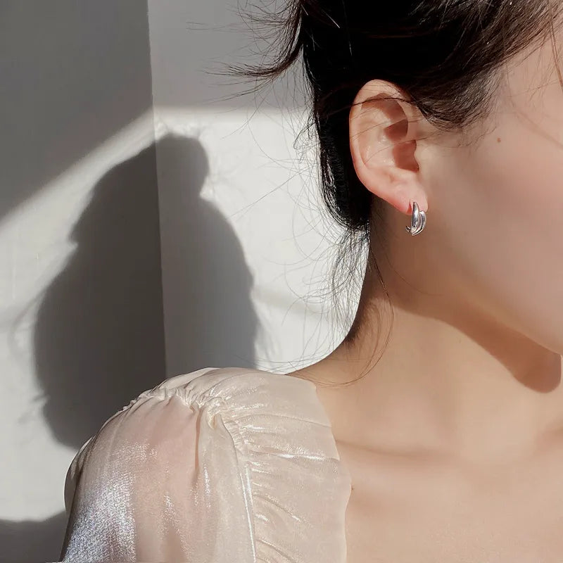 1 Paar 18K Gold plattiert Sterlingsilber geometrische Ohrstecker | Shop Nory
