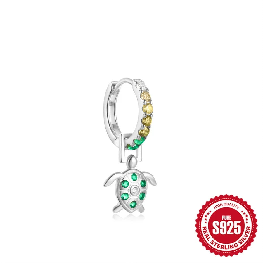 1 Stück 925 Sterling Silber Zirkon 925 Sterling Silber Ohrringe Schildkröte Teufelsauge Fisch Tropfenohrringe | Shop Nory