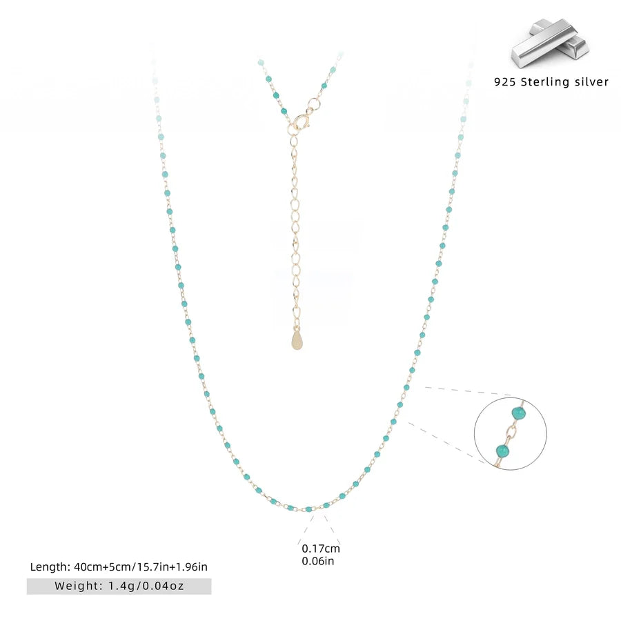 925 Sterling Silber Rack Plated Plated Langlebige Plated Kabelkette Geometrische Halskette | Shop Nory