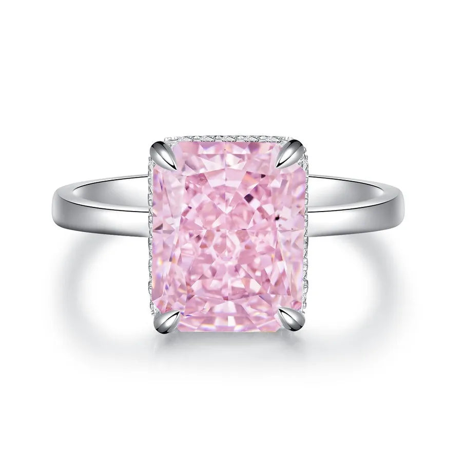 Weißgold plattiert Platin plattiert Rhodium plattiert 925 Sterling Silber Hochkohlenstoff-Diamant geometrische Ringe 925 Sterling Silber Ringe | Shop Nory