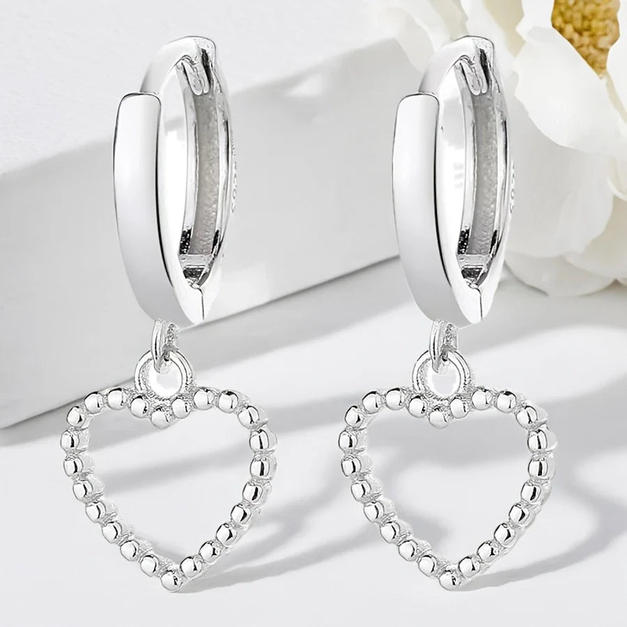 K Gold Vergoldet Weißgold Vergoldet 925 Sterling Silber 925 Sterling Silber Ohrringe Herzform Tropfenohrringe | Shop Nory