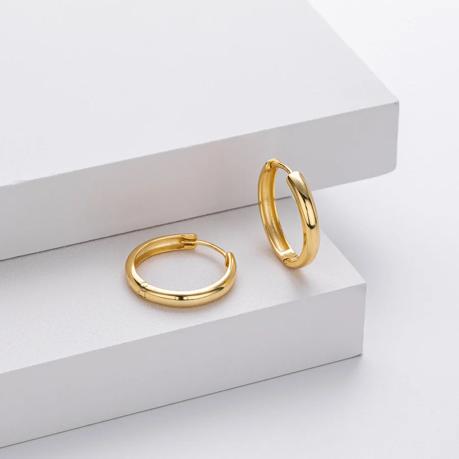 1 Paar 18K Goldplattierte Weißgoldplattierte Rhodiumplattierte 925 Sterling Silber 925 Sterling Silber 925 Sterling Silber Ohrringe Kreisohrringe | Shop Nory