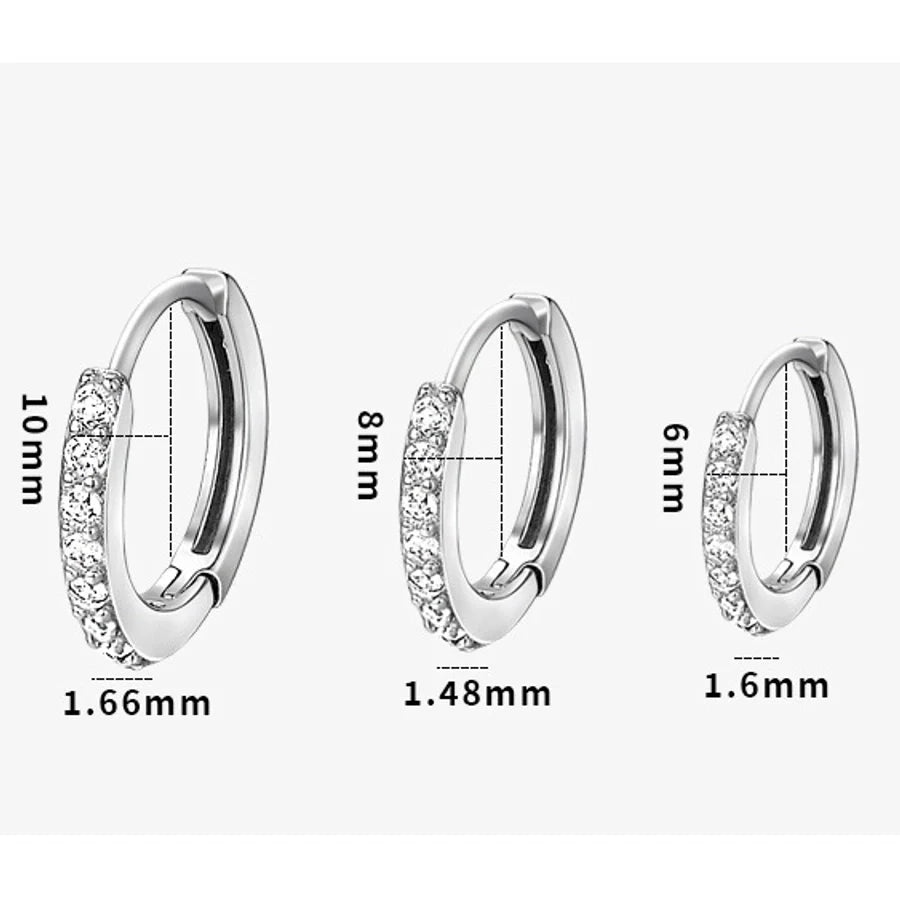1 Paar S999 Silber Zirkon 925 Sterling Silber Ohrringe Geometrische Ohrringe | Shop Nory