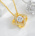 925 Sterling Silber Zirkon Kabelkette Vierblättriger Kleeblatt Anhänger Halskette | Shop Nory