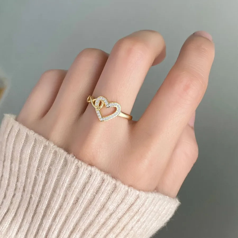 925 Sterling Silver Unendliche Herzform Offene Ringe 925 Sterling Silver Ringe | Shop Nory