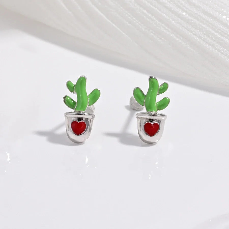 1 Paar 22K goldplattiert rhodiumbeschichtet 925 Sterling Silber Zirkon 925 Sterling Silber Ohrringe Weihnachtsbaum Weihnachtsmütze Obst Ohrstecker | Shop Nory