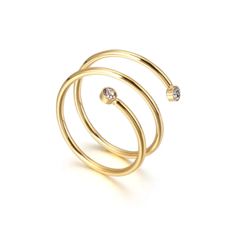 Ring "Mona" in Edelstahl - 18k vergoldet mit Zirkoniastein | Shop Nory