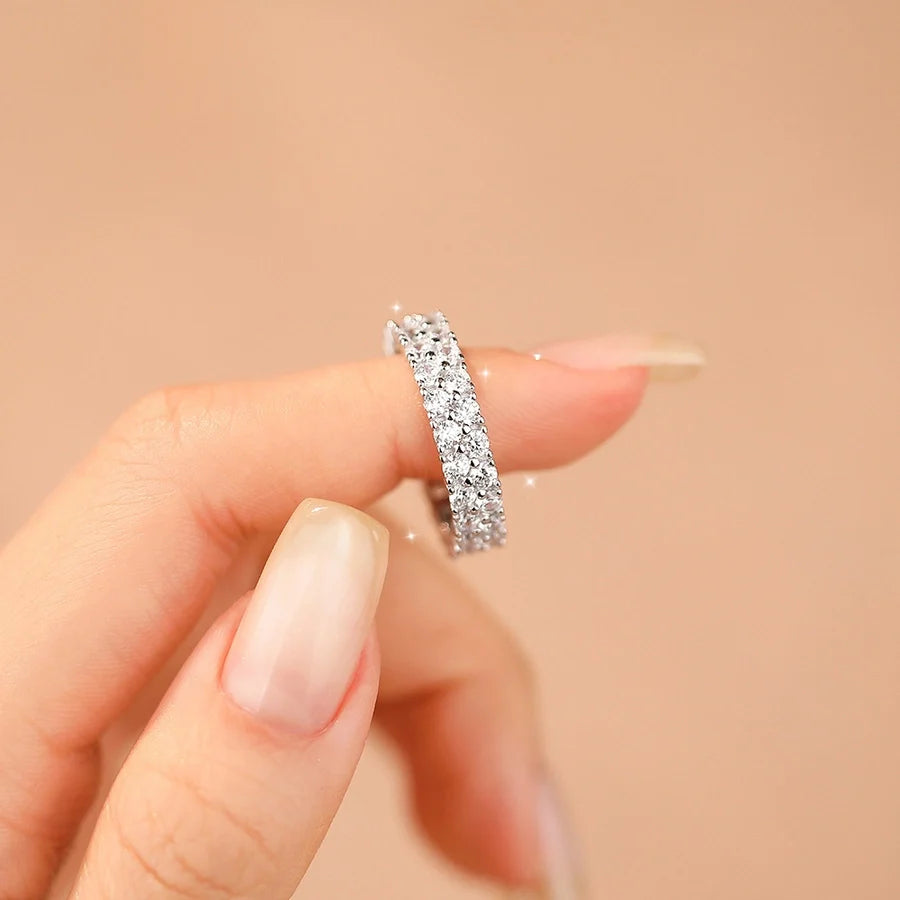 925 Sterling Silber Zirkon Runde Ringe 925 Sterling Silber Ringe | Shop Nory