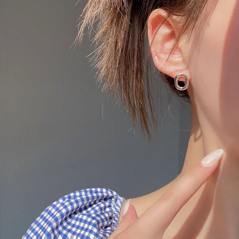 1 Paar 18K Goldplattierte Silberplattierte 925 Sterling Silber 925 Sterling Silber Ohrringe Geometrische Ohrstecker | Shop Nory