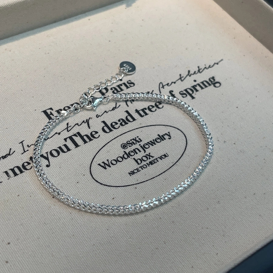 925 Sterling Silber Perlenkette Schlangenkette Armbänder Eleganter Einfacher Stil | Shop Nory
