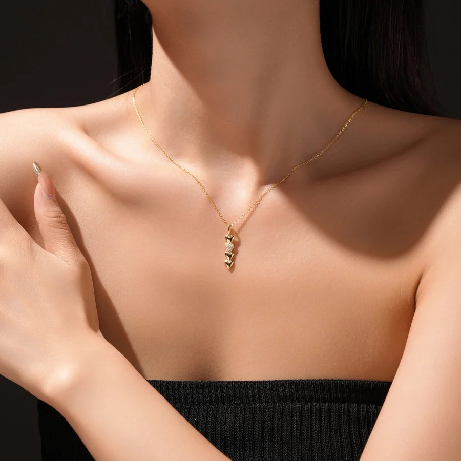 925 Sterling Silber Zirkon Kabelkette Herzform Anhänger Halskette | Shop Nory