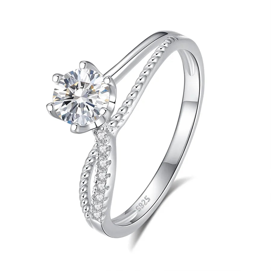 925 Sterling Silver Moissanite Zircon O-Shape Ringe | Shop Nory