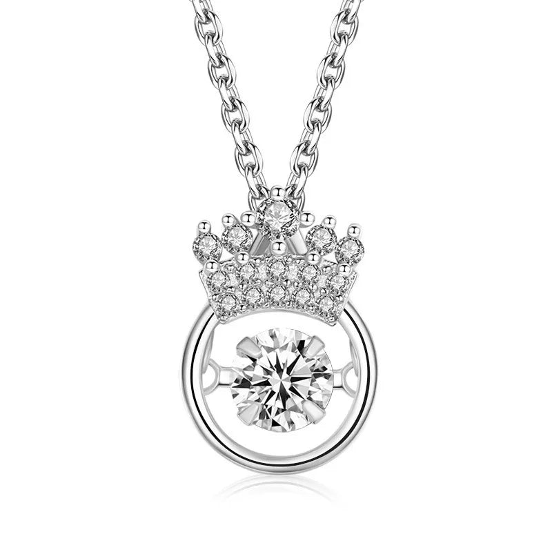 925 Sterling Silber Zircon Kabelkette Hohles Einlage Rund Krone Halskette | Shop Nory