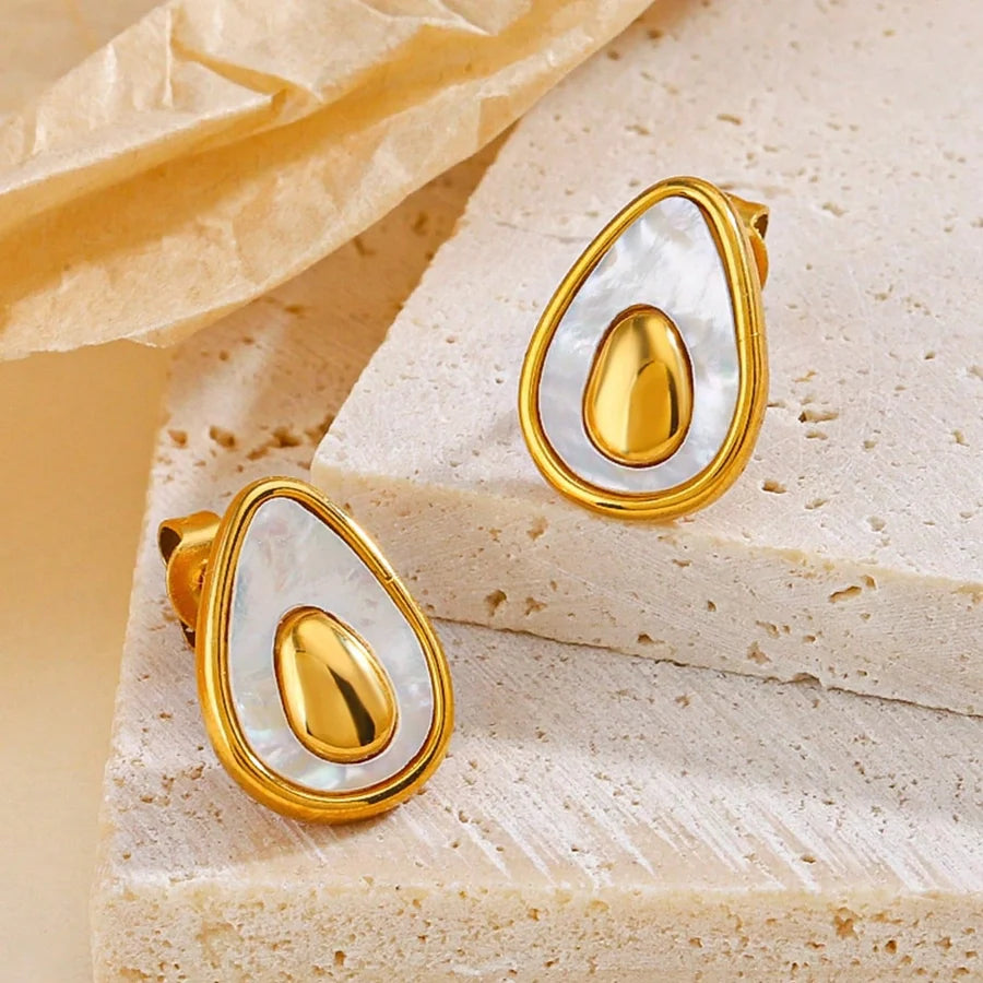 Ohrringe "Avocado" in Edelstahl - 18k vergoldet | Shop Nory