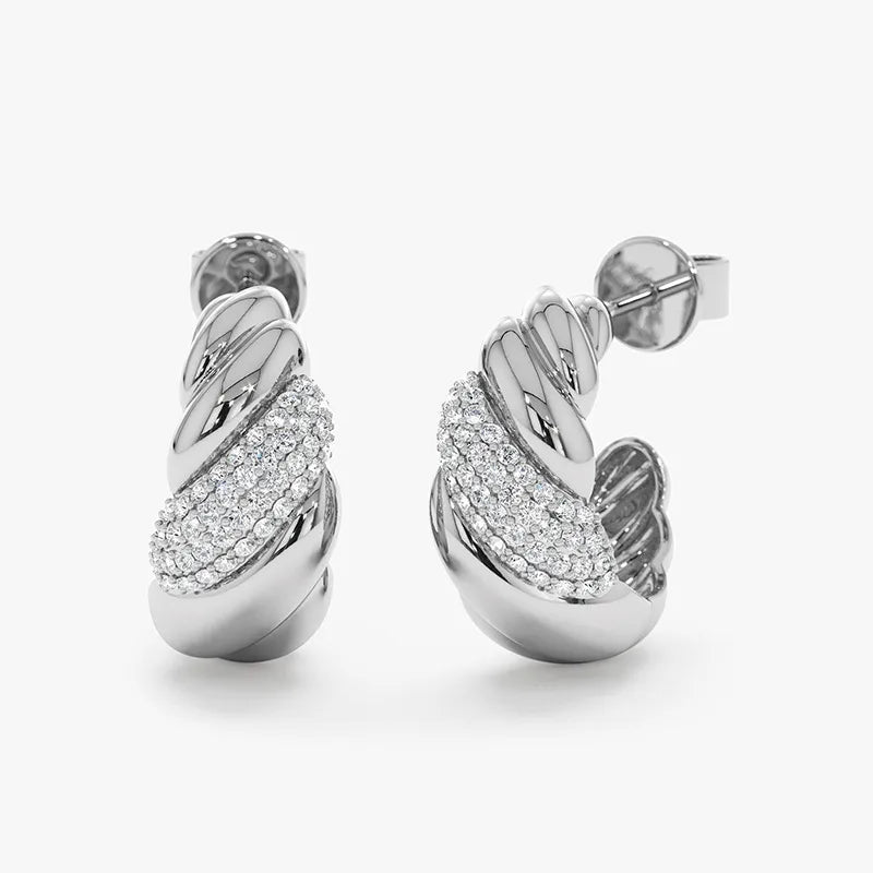 1 Paar 925 Sterling Silber Zirkon 925 Sterling Silber Ohrringe Geometrische Ohrstecker | Shop Nory