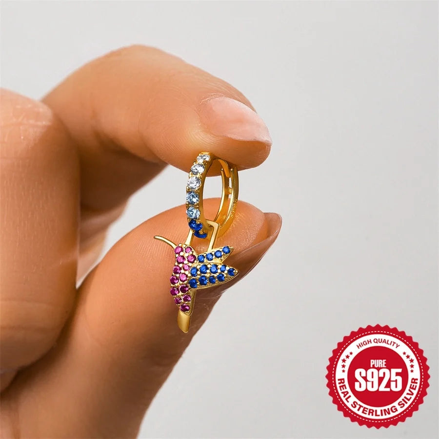 1 Stück 925 Sterling Silber Zirkon 925 Sterling Silber Ohrringe Schildkröte Teufelsauge Fisch Tropfenohrringe | Shop Nory