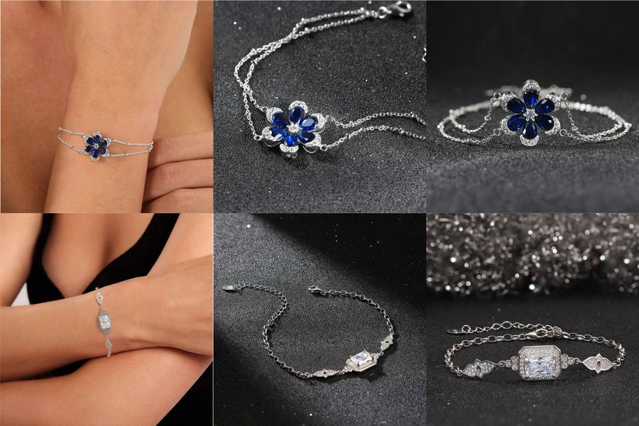 925 Sterling Silver Kabelkette Armbänder Luxuriöser Einfacher Stil Glänzend | Shop Nory
