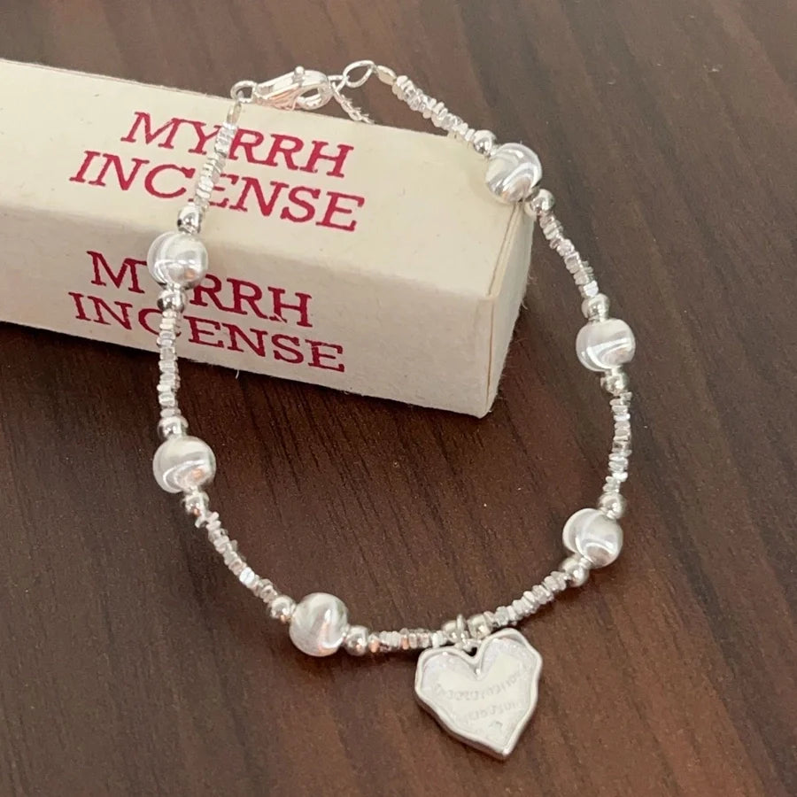 925 Sterling Silber Perlen Kettenarmbänder Eleganter einfacher Stil | Shop Nory