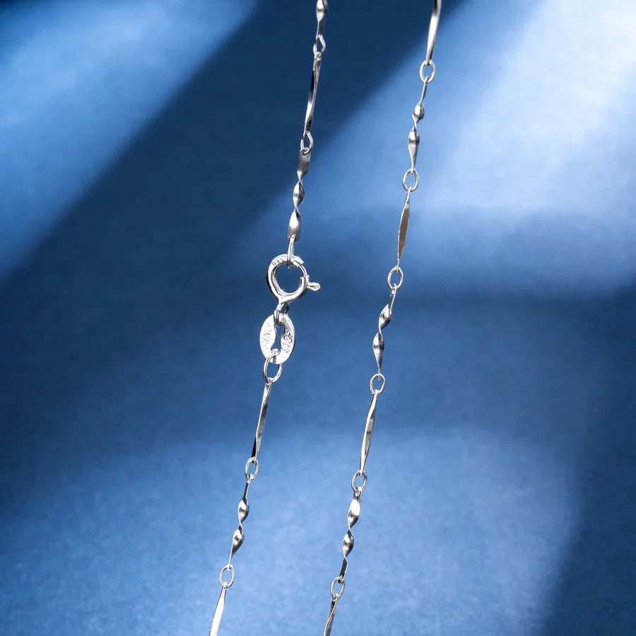 925 Sterling Silber Melonensamen Kette Kabelkette Schmelzkette Beschichtung Geometrische Halskette | Shop Nory