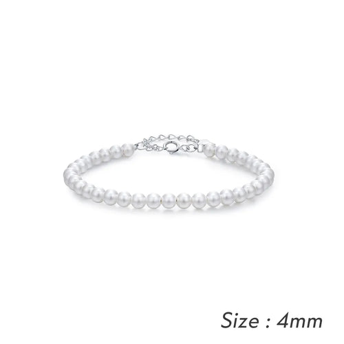 925 Sterling Silber Kunstperle Perlenkette Armbänder IG Stil Elegante Dame | Shop Nory