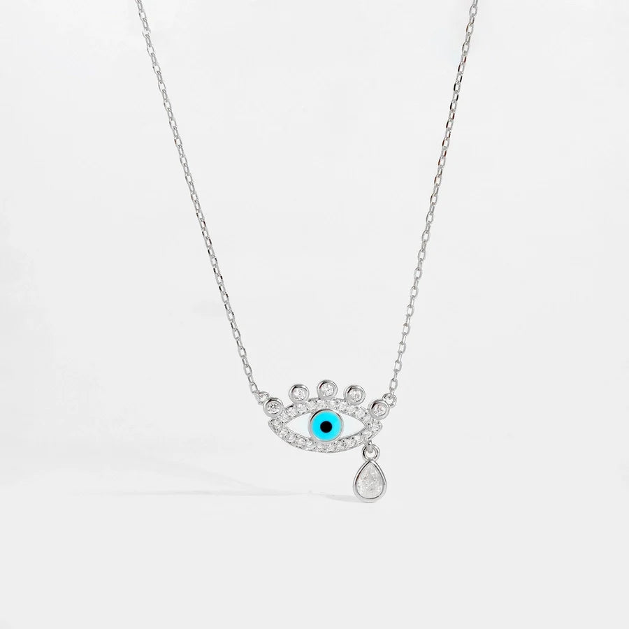 925 Sterling Silber Zirkon Kabelkette Teufelsauge Anhänger Necklace | Shop Nory