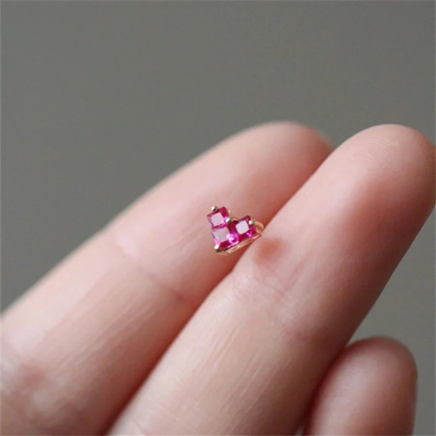 1 Paar 925 Sterling Silber Zirkon 925 Sterling Silber Ohrringe Herzform Ohrstecker | Shop Nory