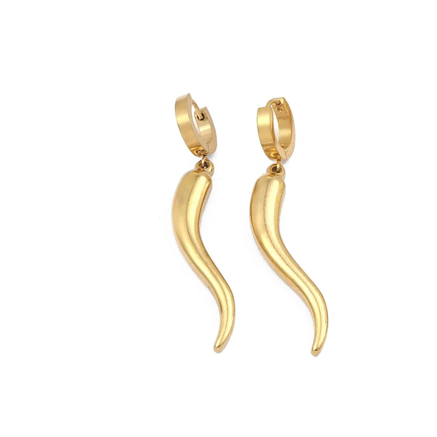 Ohrringe "Chilli" Unisex in Edelstahl - 18k vergoldet | Shop Nory
