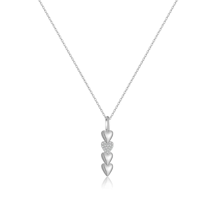 925 Sterling Silber Zirkon Kabelkette Herzform Anhänger Halskette | Shop Nory
