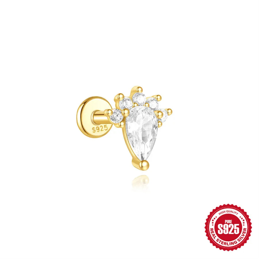1 Stück 925 Sterling Silber Zirkon 925 Sterling Silber Ohrringe Geometrische Teufelsauge Ohrstecker | Shop Nory