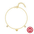 925 Sterling Silber Kabelkette Multi Charms Armband Armbänder Einfacher Stil | Shop Nory